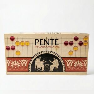 Vintage PENTE Board Game Parker Brothers 1983 Strategy Glass Stones Complete Set
